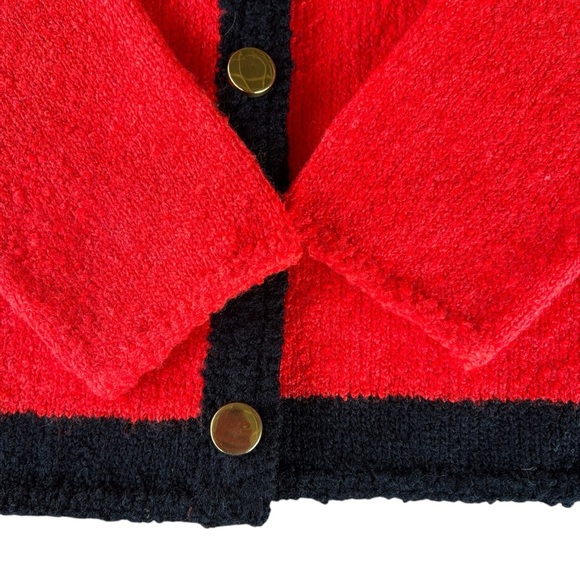 VTG St. John Knits 3-Piece Skirt Suit 60s 70s Red Black Dots Mock Neck Talon Zip - Picture 9 of 16